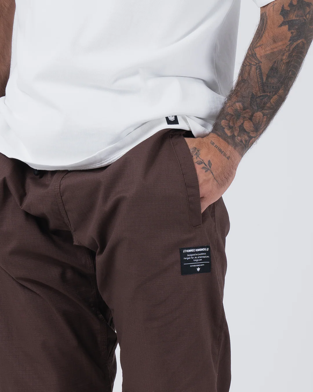 Casual Rip Stop Gi Pant - Brown - Image 7