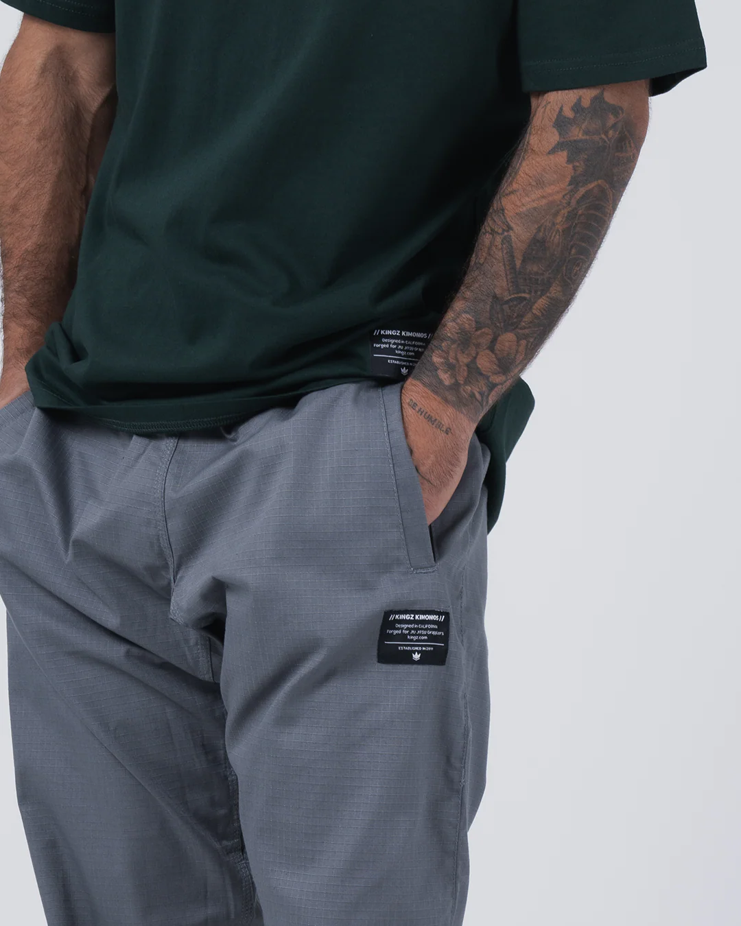 Casual Rip Stop Gi Pant - Grey - Image 8