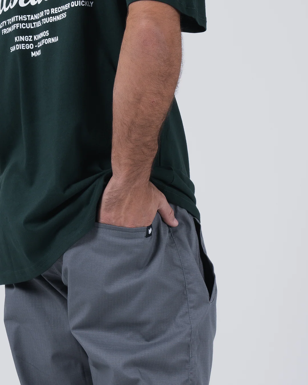 Casual Rip Stop Gi Pant - Grey - Image 9