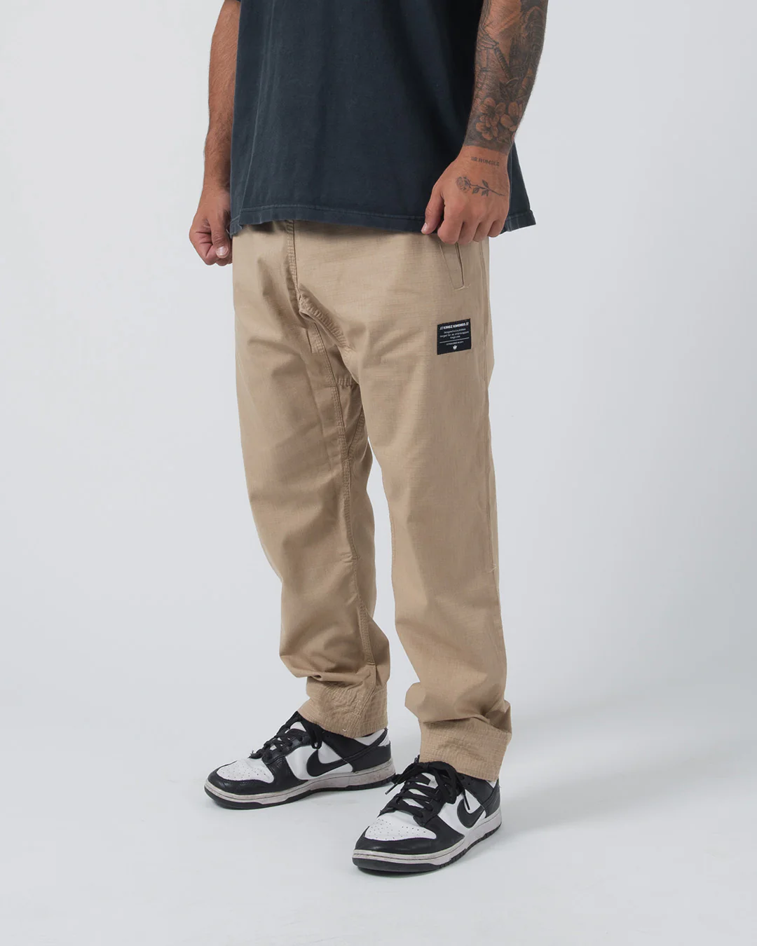 Casual Rip Stop Gi Pant - Khaki - Image 2