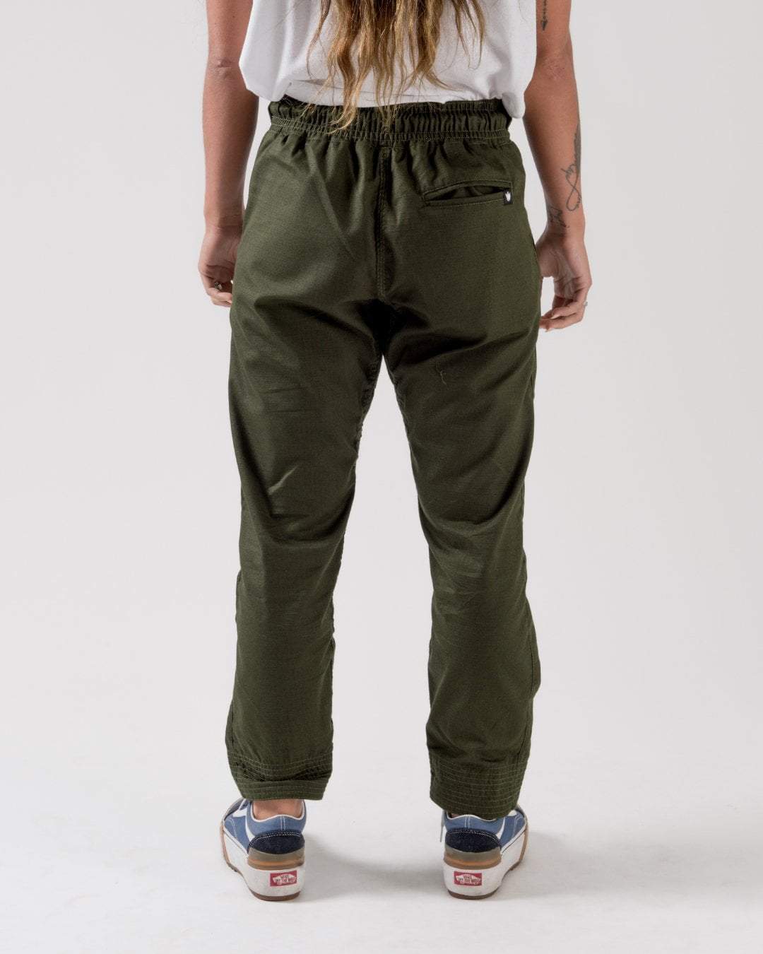 Casual Rip Stop Gi Pant - Military Green - Image 3