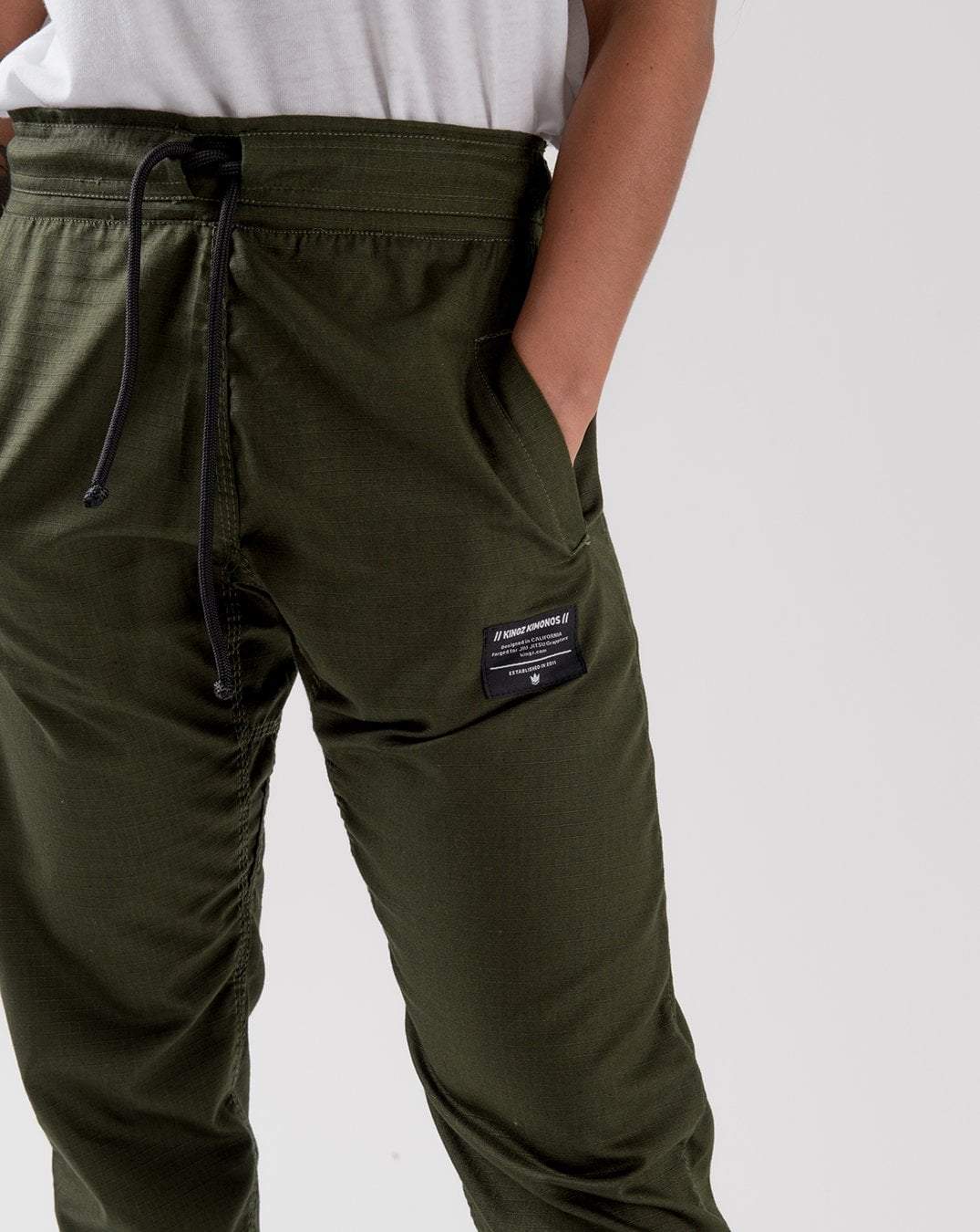 Casual Rip Stop Gi Pant - Military Green - Image 6