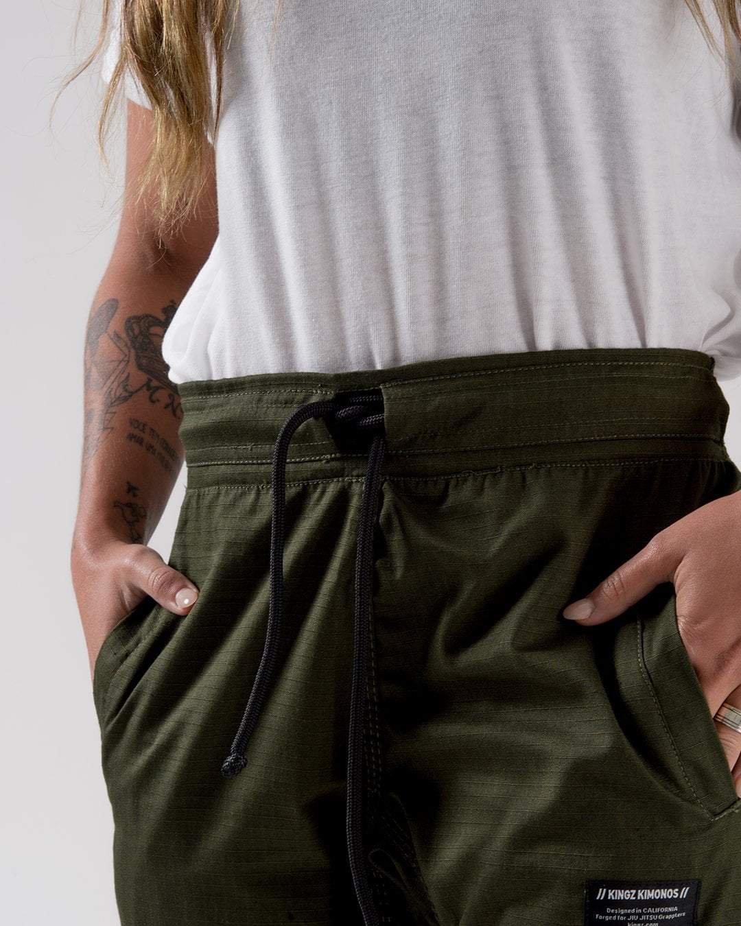 Casual Rip Stop Gi Pant - Military Green - Image 7