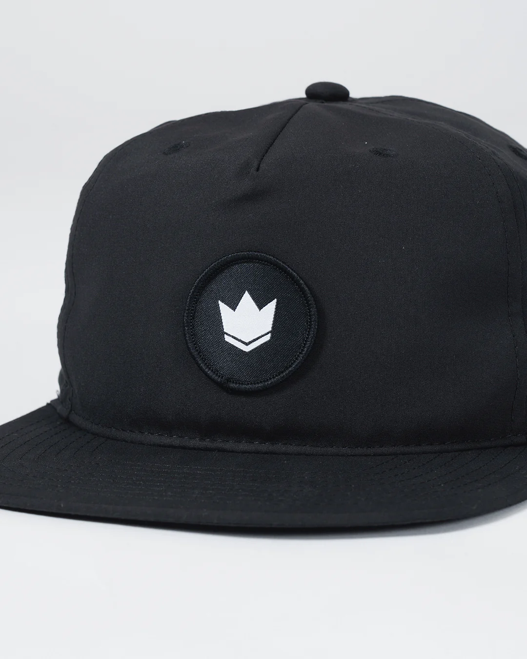 Crown Patch 5-Panel Strapback Hat - Black - Image 10