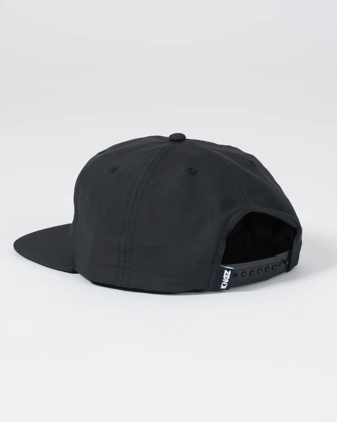 Crown Patch 5-Panel Strapback Hat - Black - Image 4