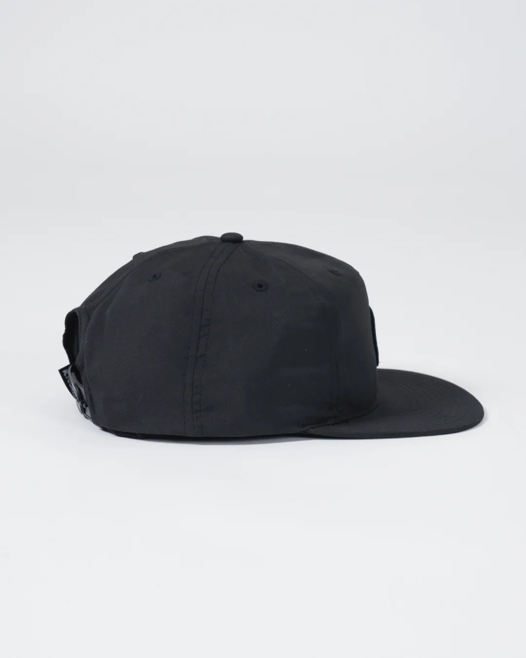 Crown Patch 5-Panel Strapback Hat - Black - Image 6