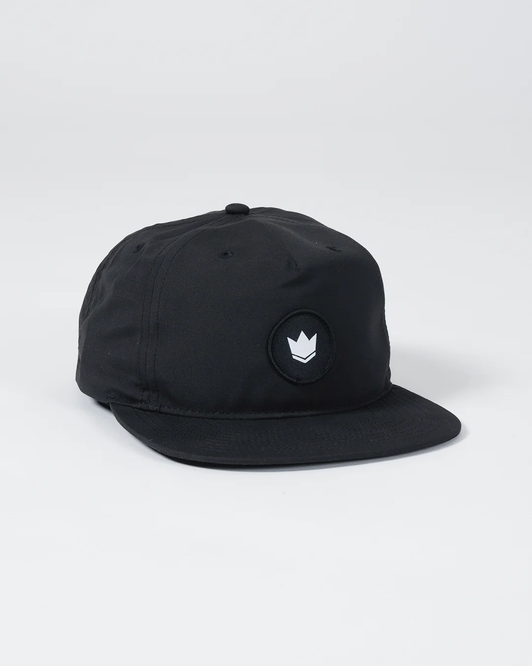 Crown Patch 5-Panel Strapback Hat - Black - Image 7