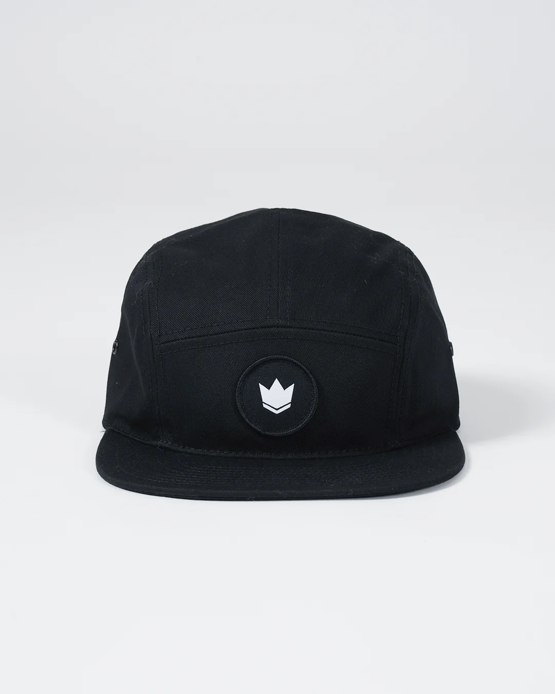 Crown Patch Strapback Hat - Black - Image 2