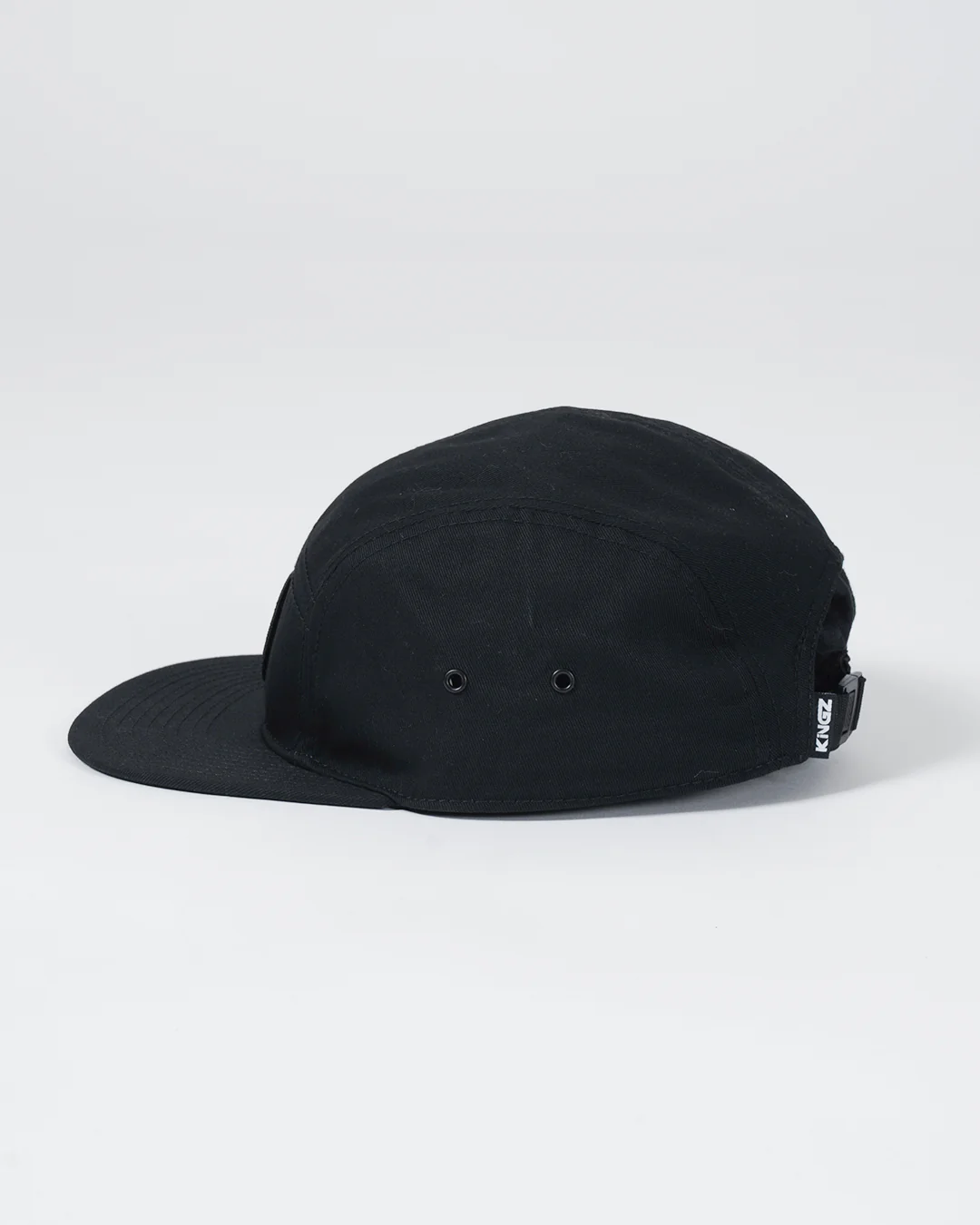 Crown Patch Strapback Hat - Black - Image 3