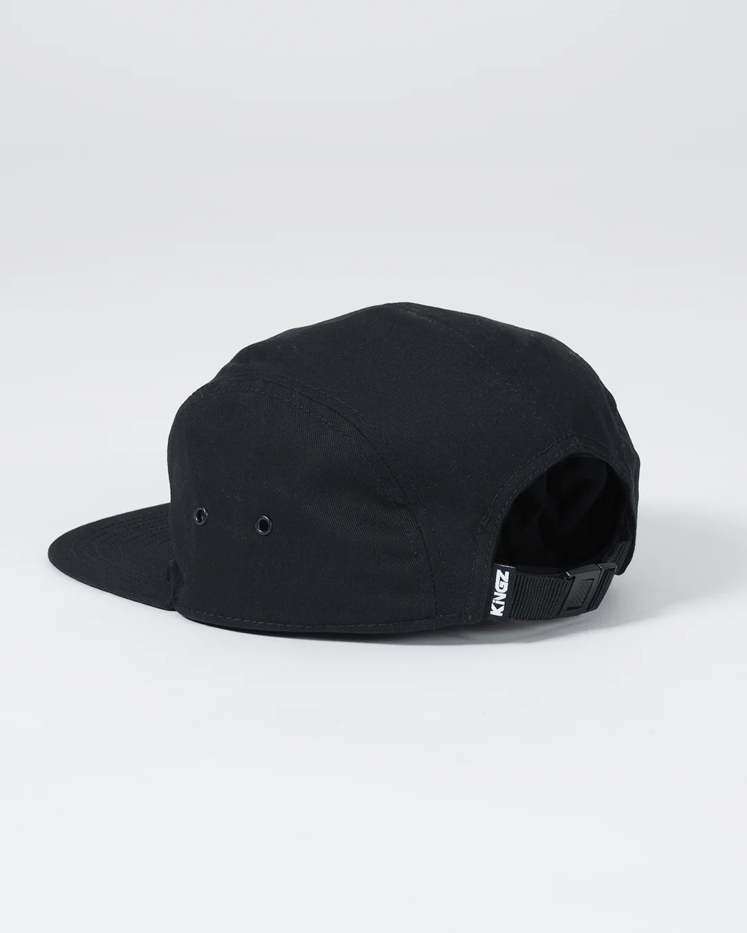 Crown Patch Strapback Hat - Black - Image 4