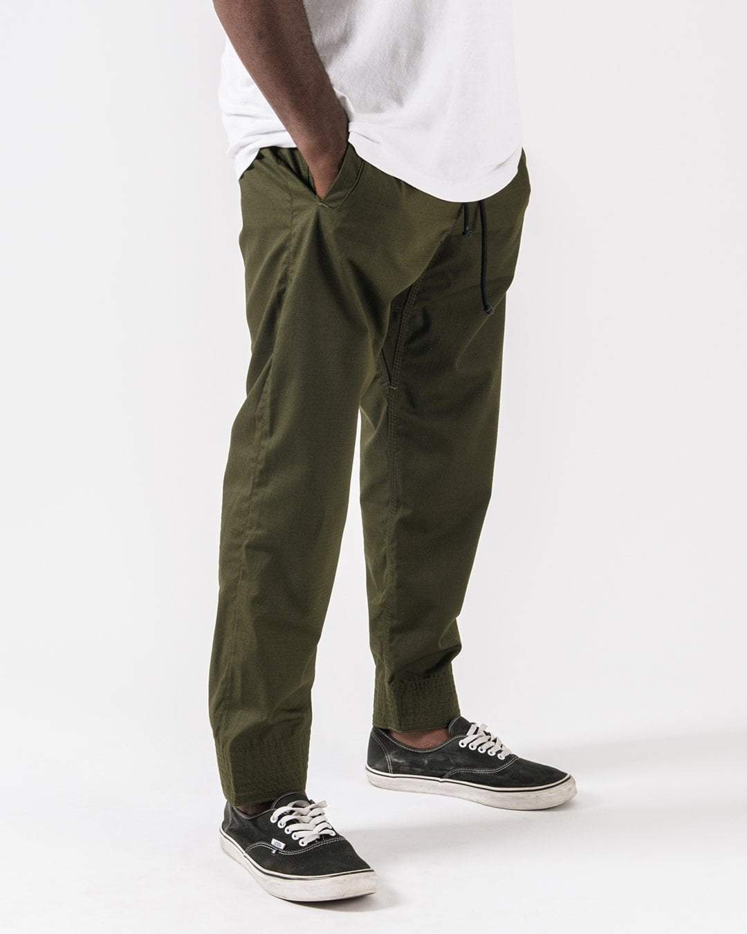 Casual Rip Stop Gi Pants - Military Green - Image 3