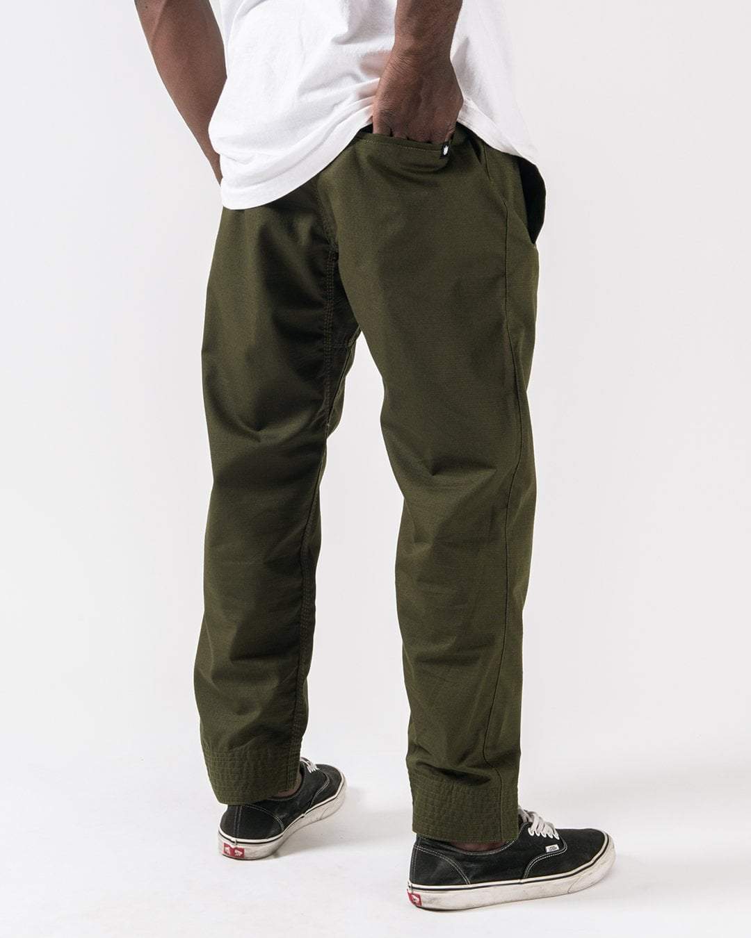 Casual Rip Stop Gi Pants - Military Green - Image 4