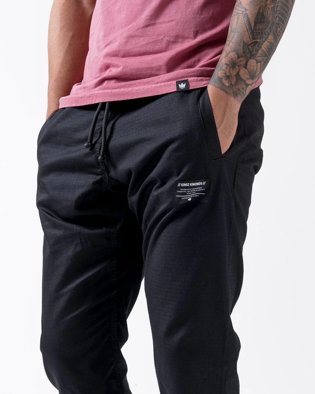 Casual Rip Stop Gi Pant - Black - Image 7