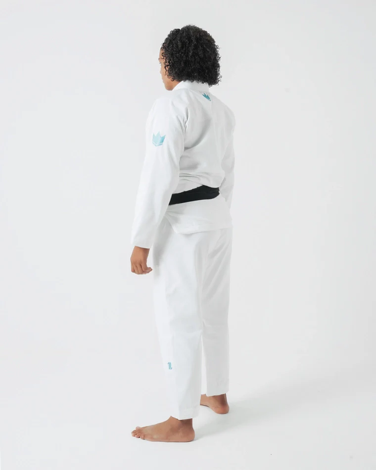The ONE Womens Jiu Jitsu Gi - White/Sky Blue - FREE White Belt - 2023 Version - Image 5